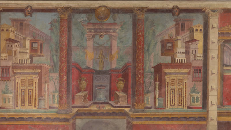 Roman bedroom wall paintings from the Villa of P. Fannius Synistor at Boscoreale, near Pompeii, at the Metropolitan Museum of Art